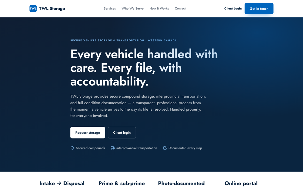 TWL Storage — website
