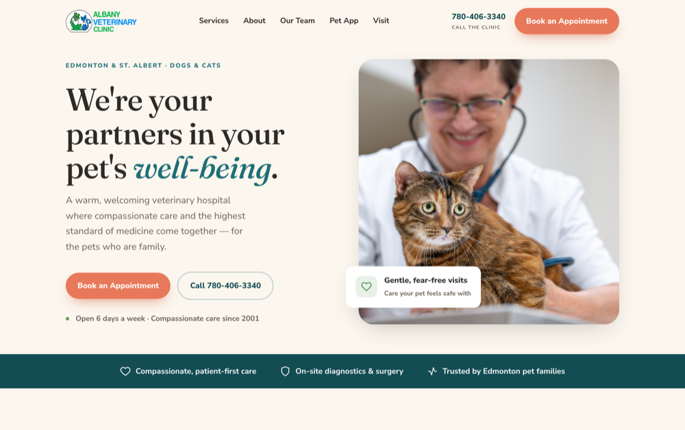 Albany Veterinary Clinic — website